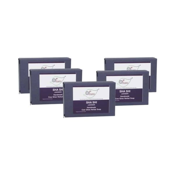 CGH-Lavender_3_v1.jpg Lavender Cow Ghee Herbal Soap - Economy Pack 5