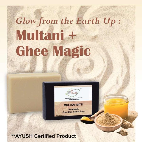 Multani Mitti Reg Cow Ghee Herbal Soap - Economy Pack 5