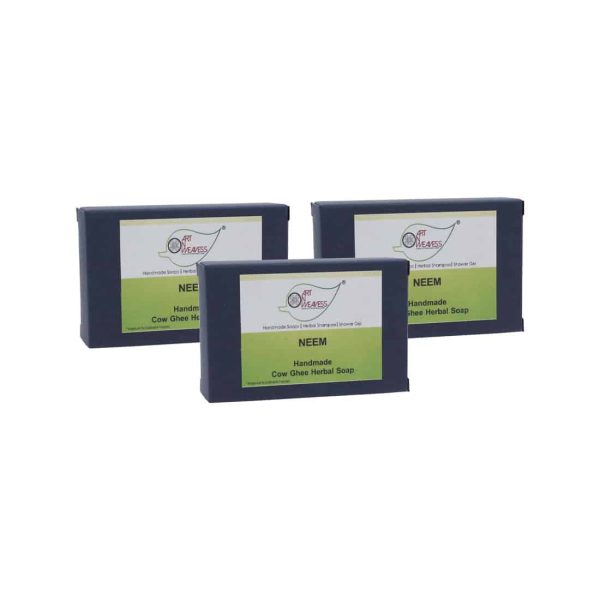 CGH-Neem_2.jpg Neem Cow Ghee Herbal Soap - Economy Pack 3