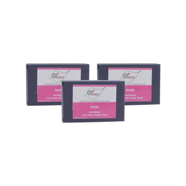 Rose Cow Ghee Herbal Soap - Economy Pack 3
