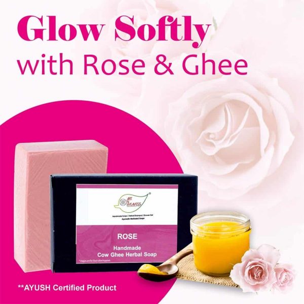 Rose Cow Ghee Herbal Soap - Economy Pack 3