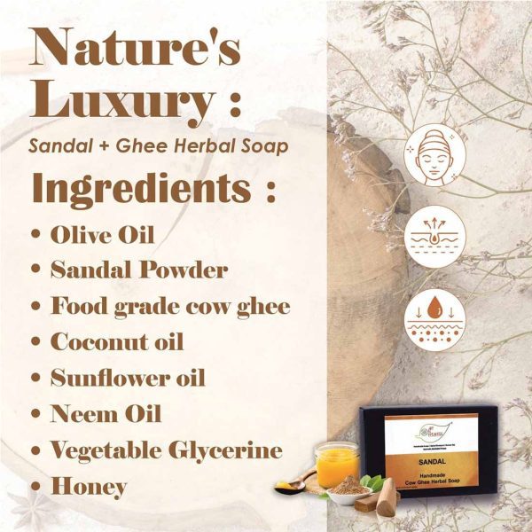CGH-Sandal_8-1.jpg Sandal Cow Ghee Herbal Soap - Economy Pack 5