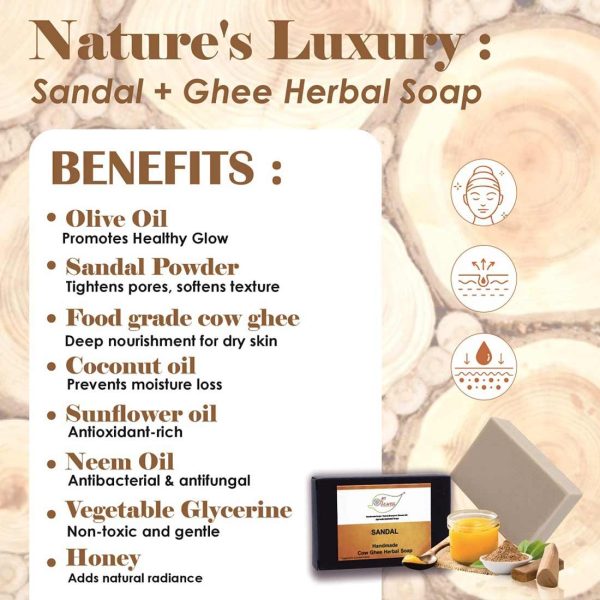 CGH-Sandal_9-1.jpg Sandal Cow Ghee Herbal Soap - Economy Pack 5