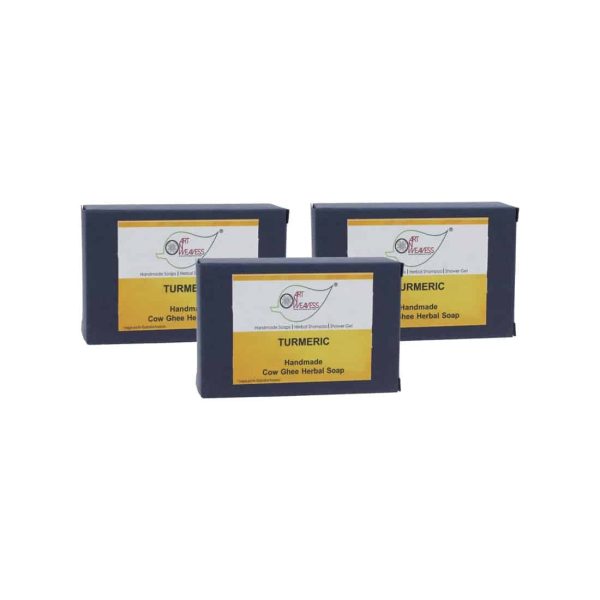 CGH-Turmeric_2.jpg Turmeric Cow Ghee Herbal Soap - Economy Pack 3