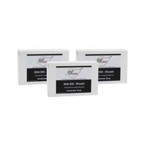 SHA SHI Activated Coconut Charcoal KHUSHI Handmade Soap NT - Economy Pack 3