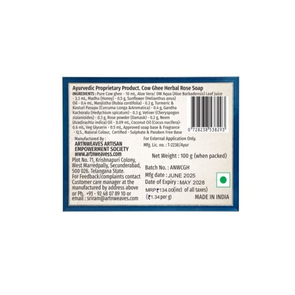Rose Cow Ghee Herbal Soap - Economy Pack 3