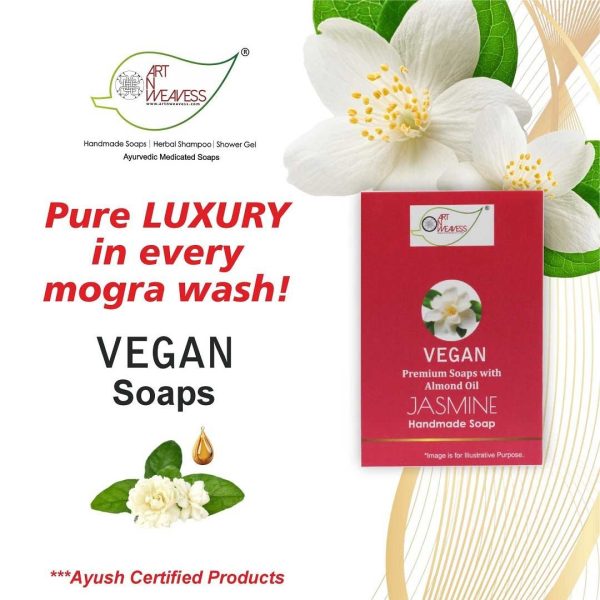 Vegan-Jasmine_6-2.jpg JASMINE Handmade VEGAN Almond Oil Soap NT 100 gms unit