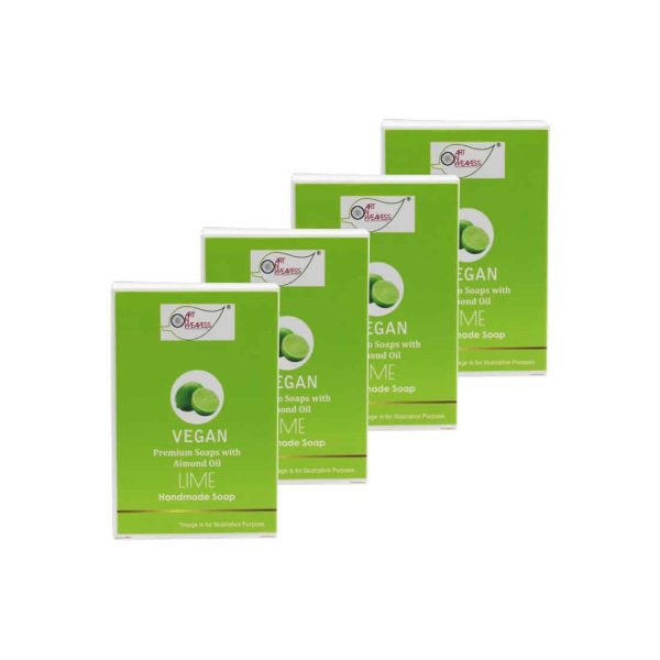LIME Handmade VEGAN Almond Oil Soap NT Pack of 4