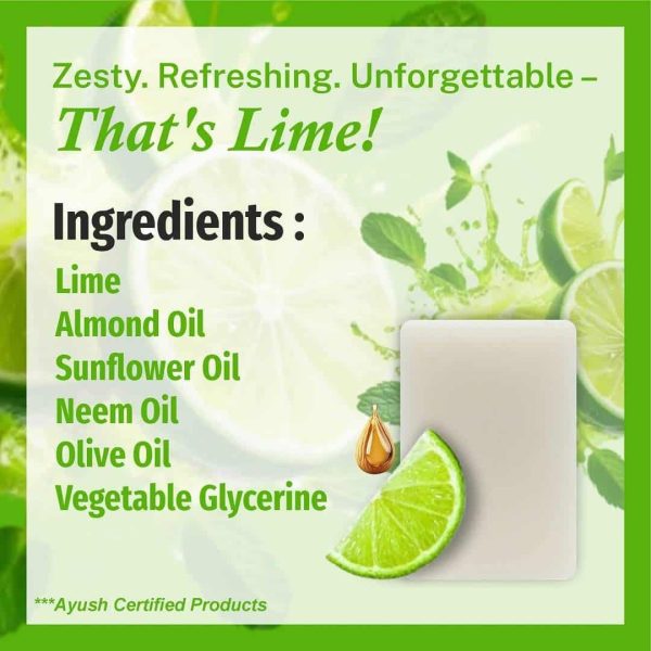 LIME Handmade VEGAN Almond Oil Soap NT Pack of 4