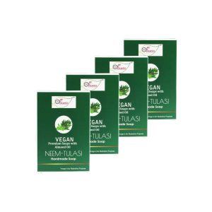 NEEM TULASI Handmade VEGAN Almond Oil Soap NT Pack of 4
