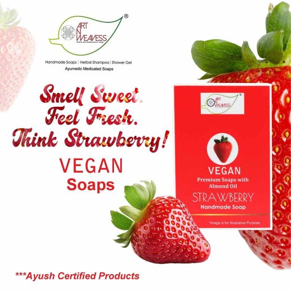 STRAWBERRY Handmade VEGAN Almond Oil Soap NT 100 gms unit