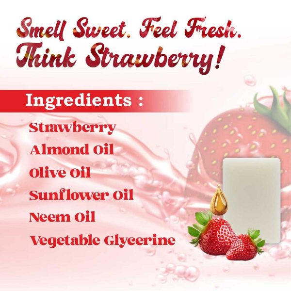 STRAWBERRY Handmade VEGAN Almond Oil Soap NT 100 gms unit