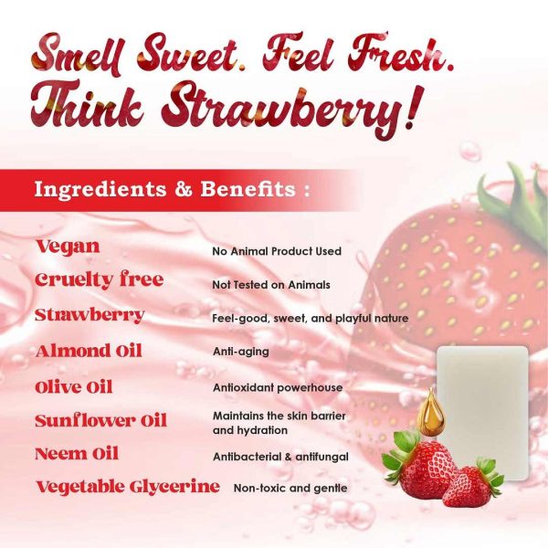 STRAWBERRY Handmade VEGAN Almond Oil Soap NT 100 gms unit